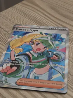 Pokemon Emcee's Hype 220/182 Sv10 Destined Rivals Ultra Rare Full Art Holo - Image 2