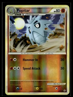 Pupitar 39/95 HGSS Unleashed Reverse Holo Uncommon Pokemon - Image 1