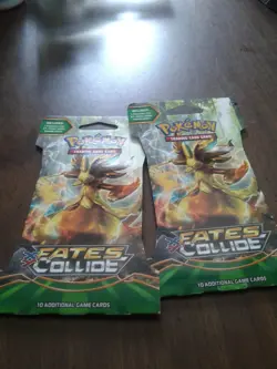 2 Packs- Pokemon TCG XY Fates Collide Booster Pack 10 Cards English 2016 - Image 1