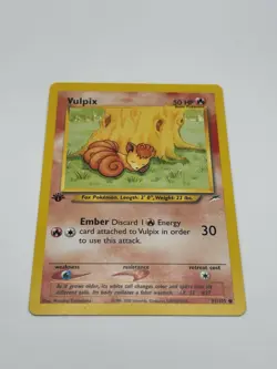 Pokemon TCG Vulpix 91/105 Neo Destiny 1st Edition Regular Card NM - Image 1