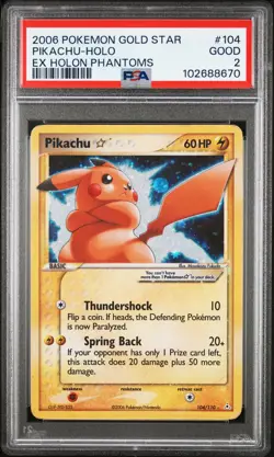PSA 2 PIKACHU GOLD STAR 104/110 | Holon Phantoms Holo Pokemon Card - Image 1