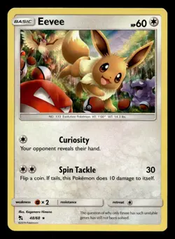 Eevee 48/68 Rare Hidden Fates Holo Pokemon NM - Image 1