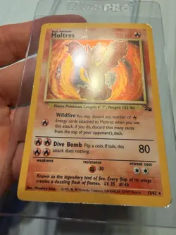 Pokemon Moltres Fossil Holo Rare 12/62 1999 70 HP Dive Bomb 80 Basic Unlimited - Image 3