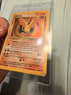 Pokemon Moltres Fossil Holo Rare 12/62 1999 70 HP Dive Bomb 80 Basic Unlimited - Image 4