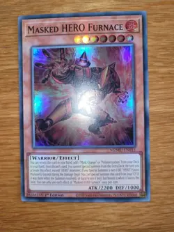 Yugioh Masked Hero Furnace MZMU-EN015 English Super Rare 1st Edition - Image 1
