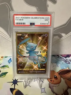2021 Pokemon Celebrations Mew Holo Rare Card PSA 9 Mint 025/025 - Image 1
