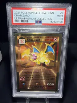 PSA 9 Charizard (Celebrations Metal Card) 4/102 25th Anniversary UPC Gold - Image 1
