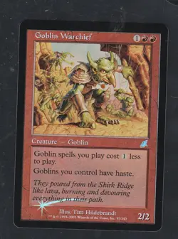 Magic the Gathering GOBLIN WARCHIEF #97/143 Scourge Red Foil Un-common 2003 NM - Image 1