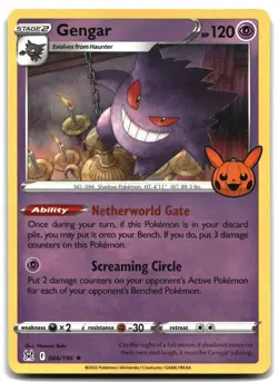 Pokemon Gengar (2022 Copyright Date) Holo Rare Trick or Trade 202 - Image 1