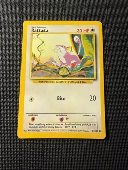 Rattata 61/102 - Pokemon Base Set Unlimited (3) LP - Image 1