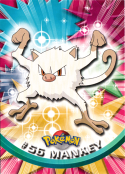 Mankey 56 - Topps Pokemon Series 1 HP - Image 1