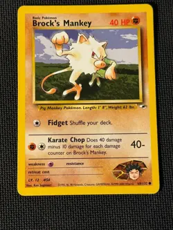 Brock's Mankey 68/132- Pokemon Unlimited Gym Heroes - Image 1