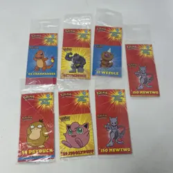 7 Pack Lot NOS Vintage 1999 Pokemon Sealed Collectable Party Stickers 4-Pack - Image 1