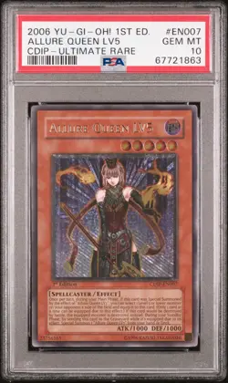2006 YU-GI-OH! CDIP-CYBERDARK IMPACT #EN007 ALLURE QUEEN LV5 PSA 10 - Image 1