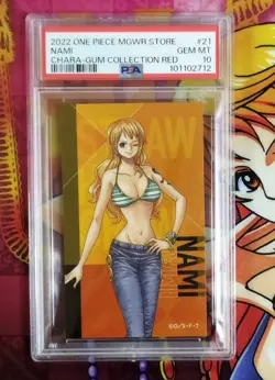 PSA 10 2022 One Piece Mugiwara Store Chara-Gum Collection RED 21 NAMI - Image 1