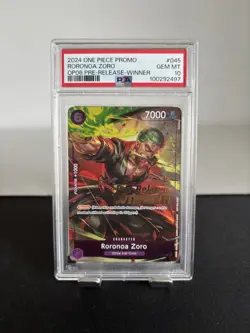 2024 One Piece EN OP06 Pre-Release Winner #045 Roronoa Zoro PSA 10 GEM MINT - Image 3