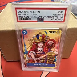 Monkey D. Luffy PSA10 2024 One Piece Promos 2nd Ann Tournament-P-043 - Image 1