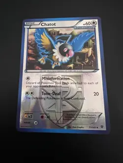Chatot 77/101 B&W Plasma Blast 2013 Pokemon Card Reverse Holo Uncommon NM - Image 1
