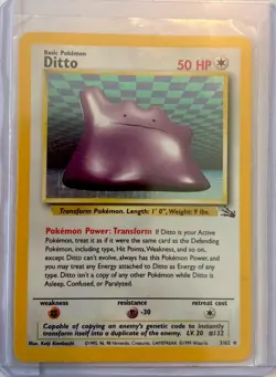 Pokemon TCG Ditto Fossil Holo Rare Unlimited Card 3/62 NM - Image 1