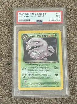Dark Weezing 14/82 PSA 7 Team Rocket Holo 2000 Pokemon Card WOTC NM - Image 1