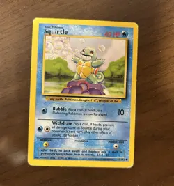 Squirtle 63/102 Base Set Unlimited 1999 English Pokemon TCG Card - Image 1