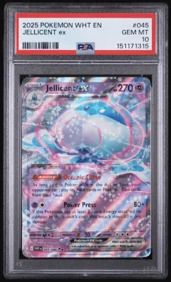 PSA 10 GEM MINT 2025 Pokemon White Flare JELLICENT EX #045 Holo - Image 1