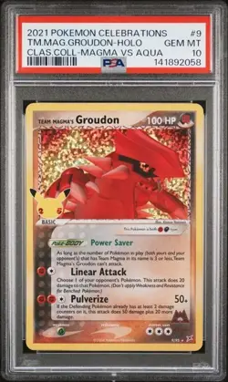 PSA 10 TEAM MAGMA'S GROUDON 9 CELEBRATIONS CLASSIC COLLECTION POKEMON GEM MINT - Image 1
