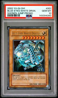 2002 YU-GI-OH! SHONEN JUMP PROMO #001 BLUE-EYES WHITE DRAGON PSA 10 - Image 1