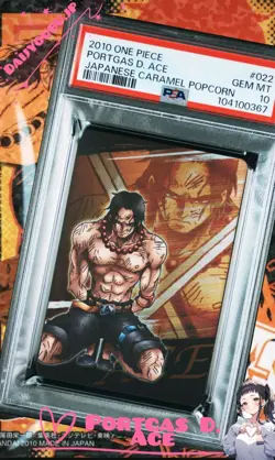 PSA 10 2010 ONE PIECE JAPANESE CARAMEL POPCORN PART 1 022 PORTGAS D. ACE - Image 1