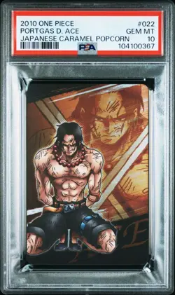 PSA 10 2010 ONE PIECE JAPANESE CARAMEL POPCORN PART 1 022 PORTGAS D. ACE - Image 2