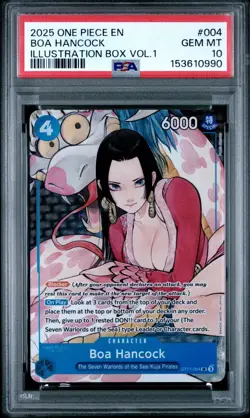 2025 One Piece EN Illustration Box Vol.1 #004 Boa Hancock PSA 10 GEM MINT - Image 1