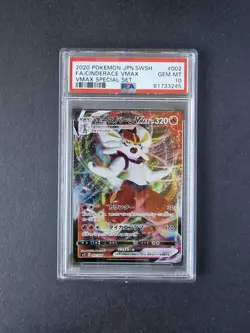 PSA 10 Japanese 002/004 Cinderace VMAX SP2 VMAX Special Set Pokemon Card TCG - Image 1