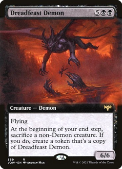 MTG - Dreadfeast Demon - Extended Art - Crimson Vow Commander - Magic - Image 1