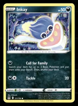 Inkay 121/196 Common Lost Origin Pokemon Lightly Played - Image 1