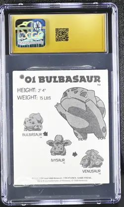 Bulbasaur Pokemon Party Stickers 1999 American Greetings - CGC 10 Pristine Pop 1 - Image 2