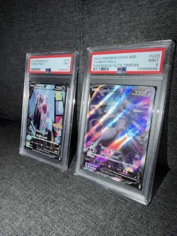 Pokemon MEWTWO V Pokemon Go Sword & Shield PSA 9 Mint Promo Full Art 2022 - Image 2