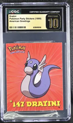 Dratini Pokemon Party Stickers - American Greetings - CGC 10 Pristine - Pop 1 - Image 1