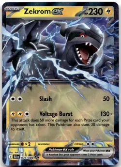 Zekrom ex 034/086 Holo Double Rare Black Bolt Pokemon Near Mint - Image 1