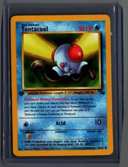 Tentacool 56/62 Common Fossil Pokemon 1st Edition - Image 1