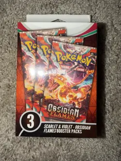🔥 Pokemon Scarlet & Violet Obsidian Flames 3 Pack Hanger Box Brand New Sealed - Image 1