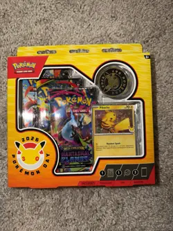 🔥Pokemon Day 2026 Collection Box Pikachu Promo Stamped +3 Booster Packs Coin - Image 1