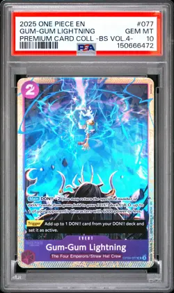 2025 ONE PIECE PRB01 #077 GUM-GUM LIGHTNING PSA 10 - Image 1