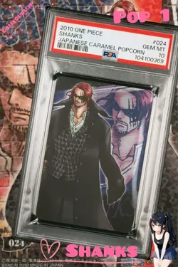 PSA 10 2010 ONE PIECE JAPANESE CARAMEL POPCORN PART 1 024 SHANKS POP1 - Image 1