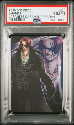 PSA 10 2010 ONE PIECE JAPANESE CARAMEL POPCORN PART 1 024 SHANKS POP1 - Image 2