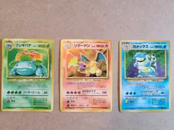 Base Set Charizard Venusaur Blastoise Holo 003 006 009 Japanese Pokemon Card Lot - Image 1