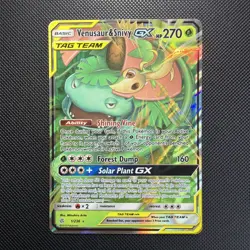 Pokemon TCG Venusaur & Snivy Tag Team GX Cosmic Eclipse 1/236 Mint Condition - Image 1