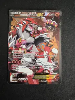 Pokemon TCG Team Magma's Groudon EX Holo Full Art Rare DAMAGE - Image 1