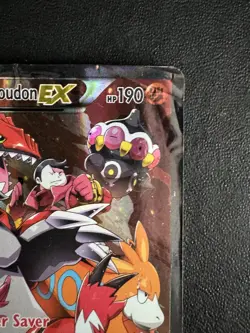 Pokemon TCG Team Magma's Groudon EX Holo Full Art Rare DAMAGE - Image 2