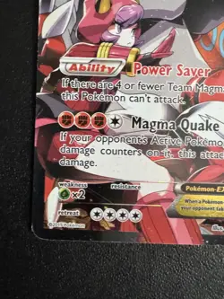 Pokemon TCG Team Magma's Groudon EX Holo Full Art Rare DAMAGE - Image 4
