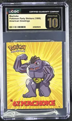 Machoke Pokemon Party Stickers - American Greetings - CGC 10 Pristine - Pop 1 - Image 1
